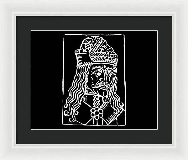 Vlad Tepes Dracula Woodcut - Framed Print