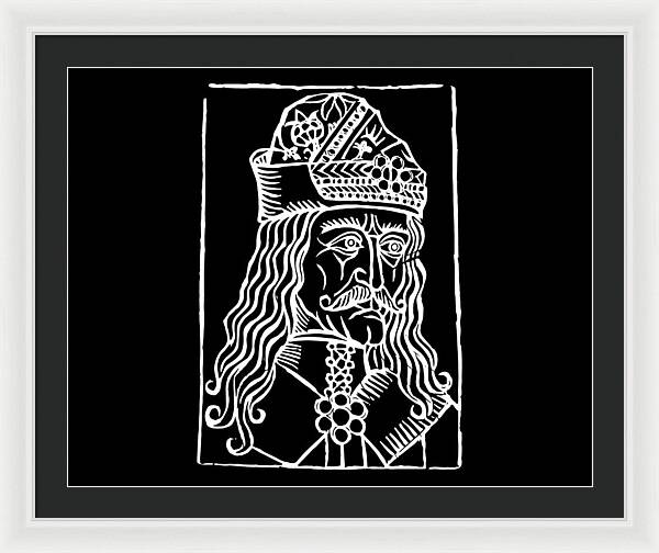 Vlad Tepes Dracula Woodcut - Framed Print