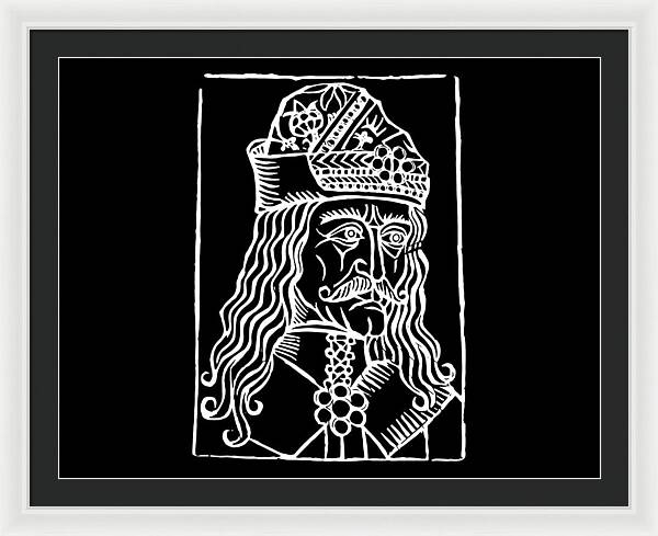 Vlad Tepes Dracula Woodcut - Framed Print