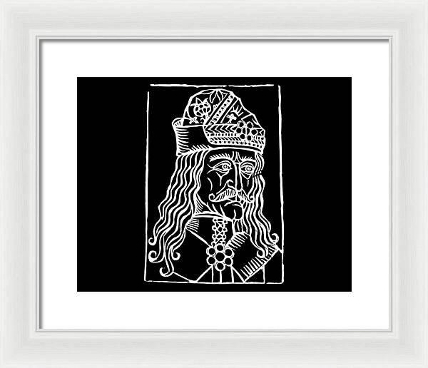 Vlad Tepes Dracula Woodcut - Framed Print