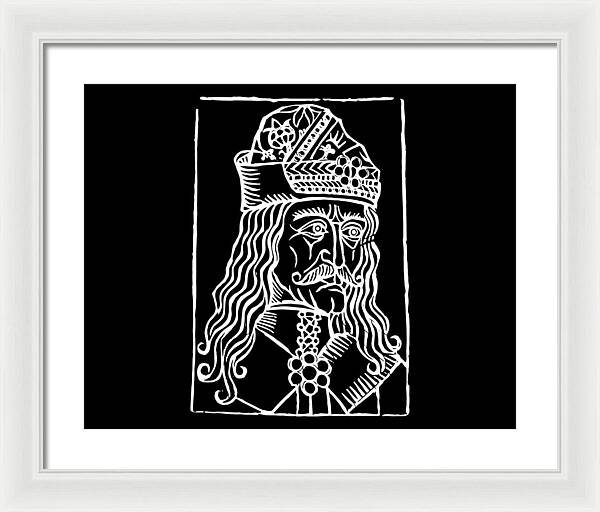 Vlad Tepes Dracula Woodcut - Framed Print