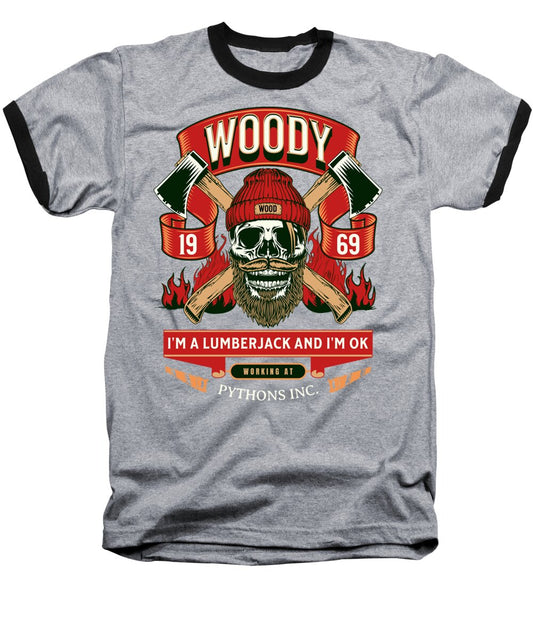 Woody the Lumberjack - Baseball T-Shirt