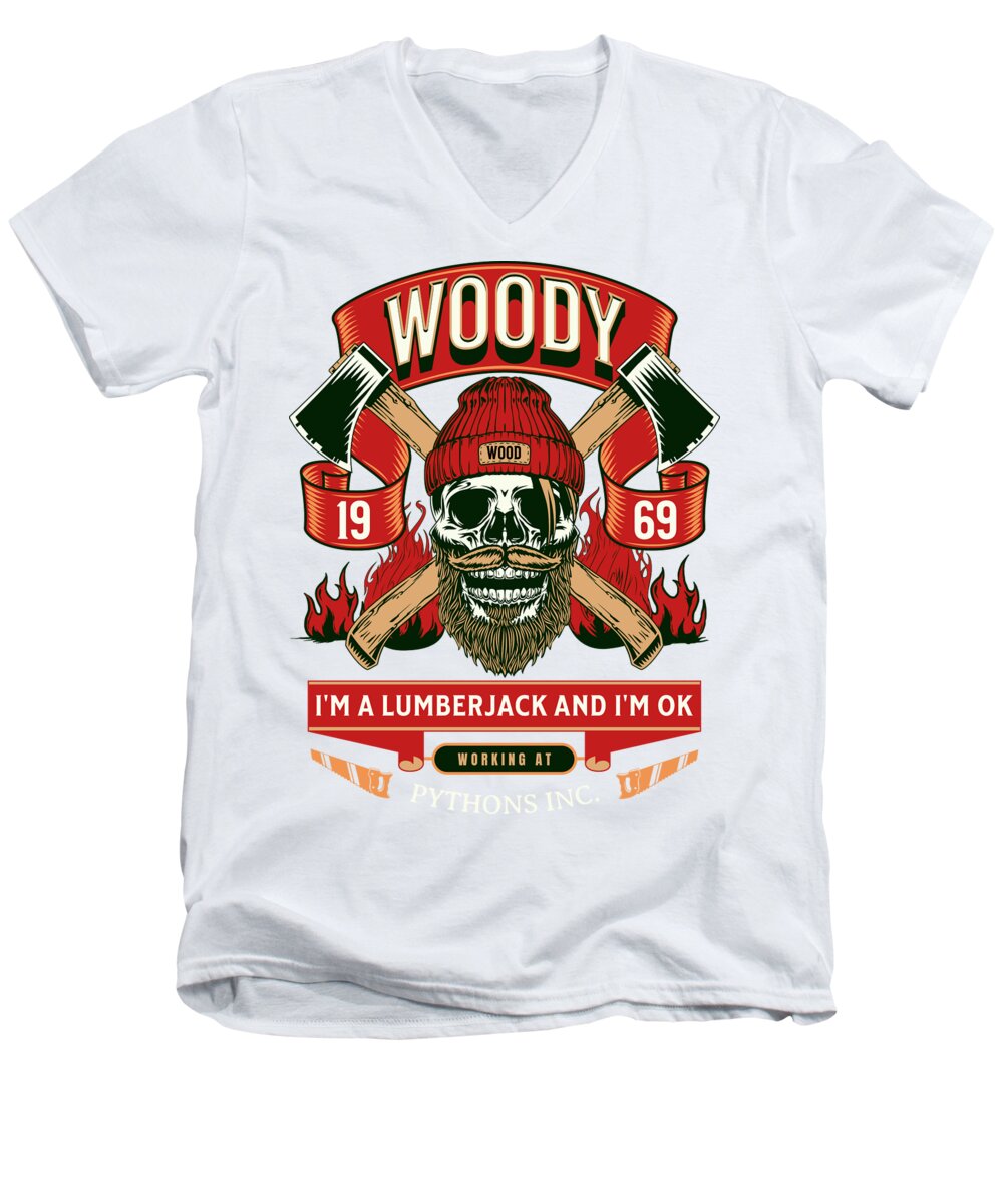 Woody the Lumberjack - Men's V-Neck T-Shirt