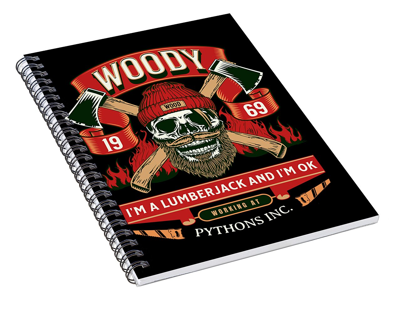Woody the Lumberjack - Spiral Notebook