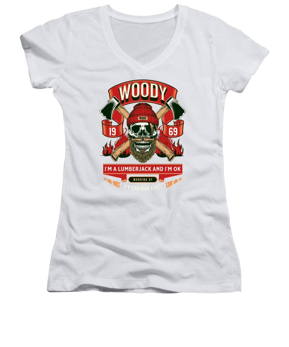 Woody the Lumberjack - Women's V-Neck