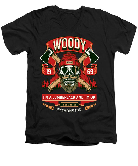 Woody the Lumberjack - Men's V-Neck T-Shirt