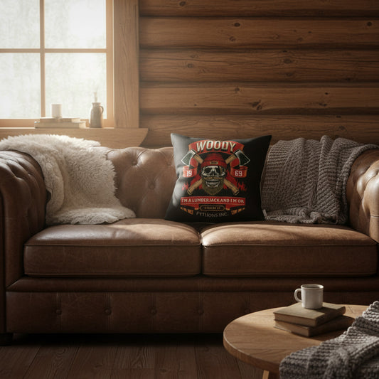 Woody the Lumberjack - Throw Pillow