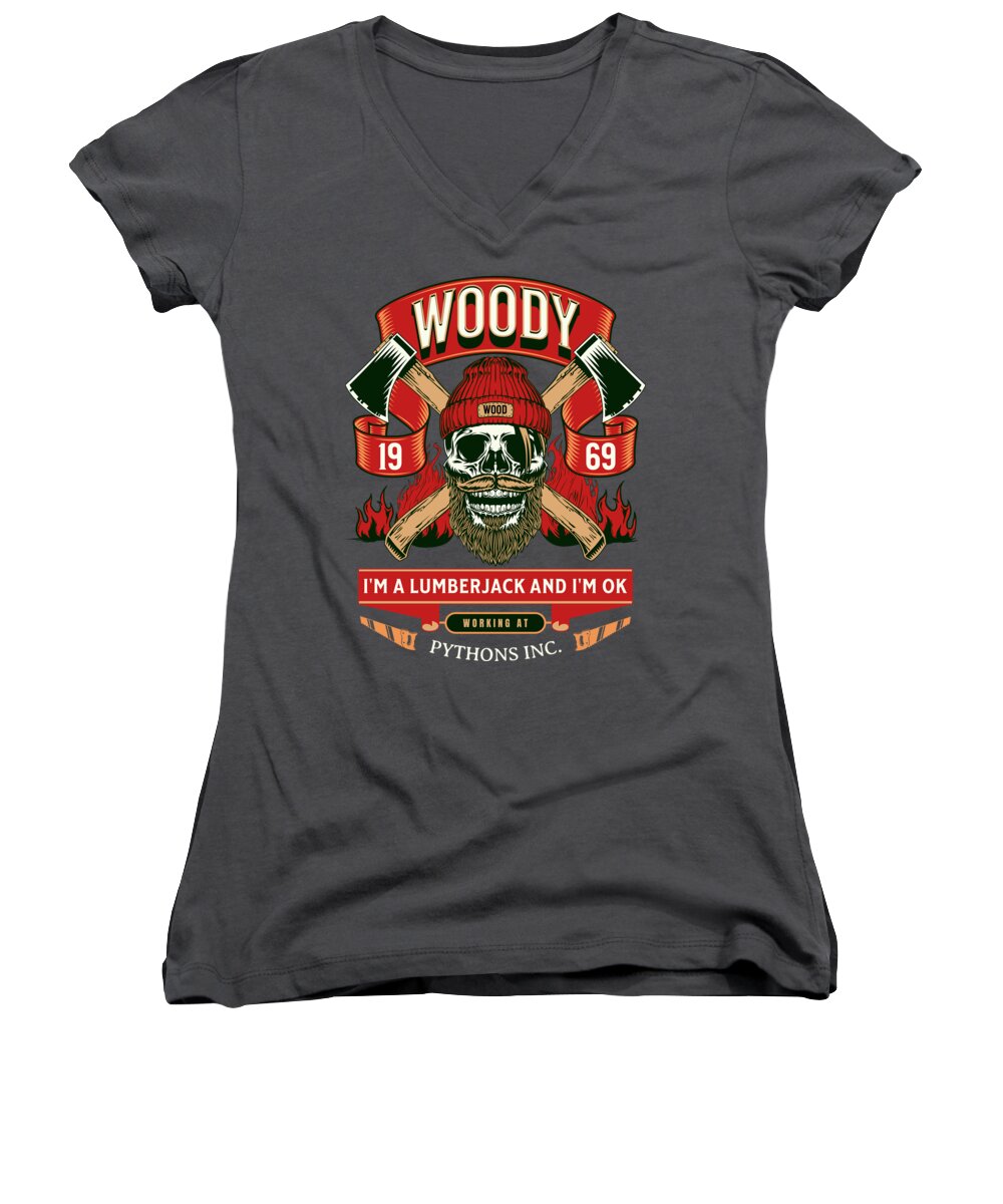 Woody the Lumberjack - Women's V-Neck