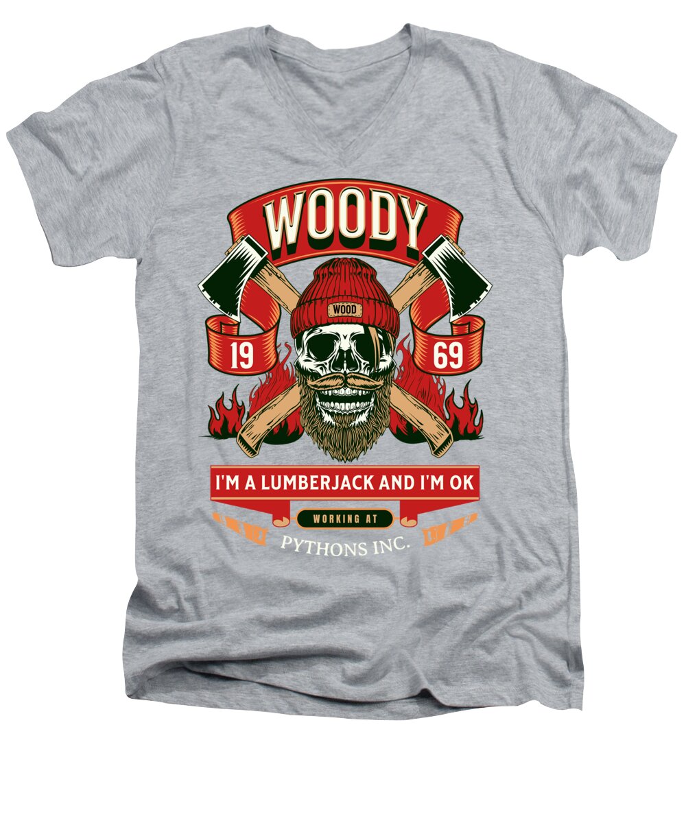 Woody the Lumberjack - Men's V-Neck T-Shirt