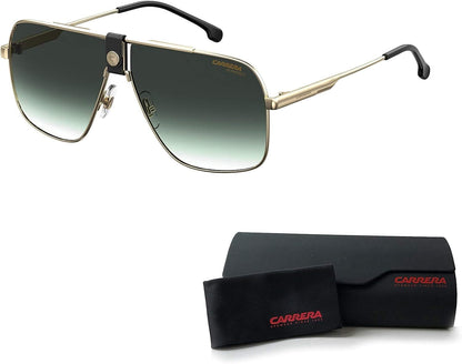 1018/S Square Sunglasses for Men for Women + BUNDLE with Designer Iwear Eyewear Care Kit Black Gold/Grey Green / 63 Millimeters