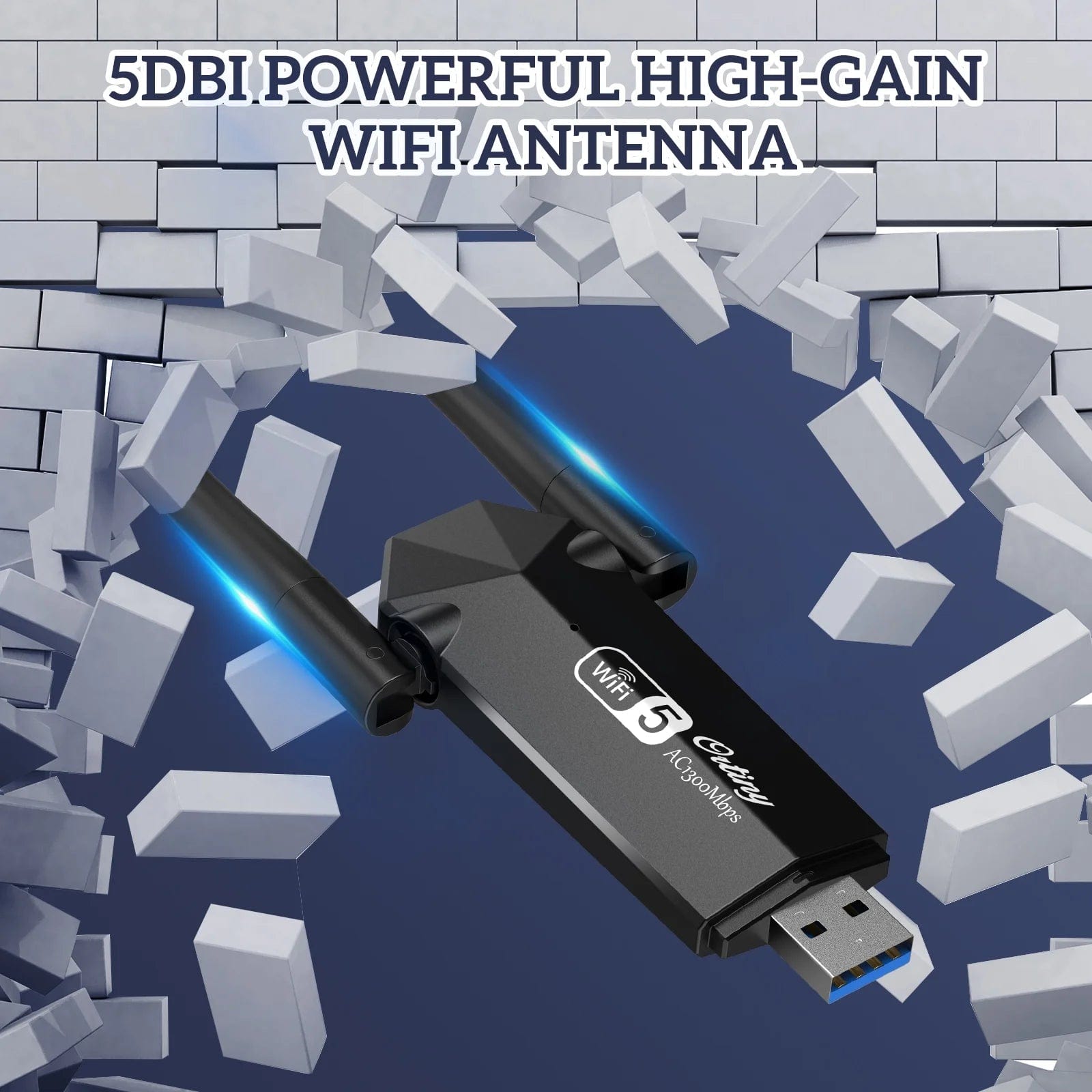 1300Mbps USB 3.0, 867Mbps on 5Ghz / 400Mbps on 2.4Ghz Dual-Band USB Wi-Fi Adapter