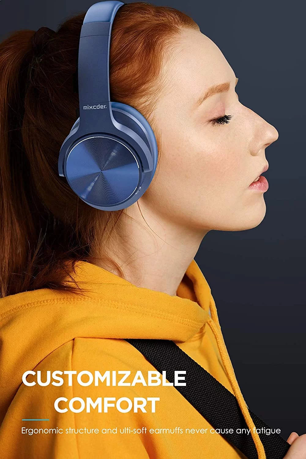 E9 Noise Cancelling Headphones,Wireless Bluetooth over Ear Headphones with Microphone,Aptx HD - Blue