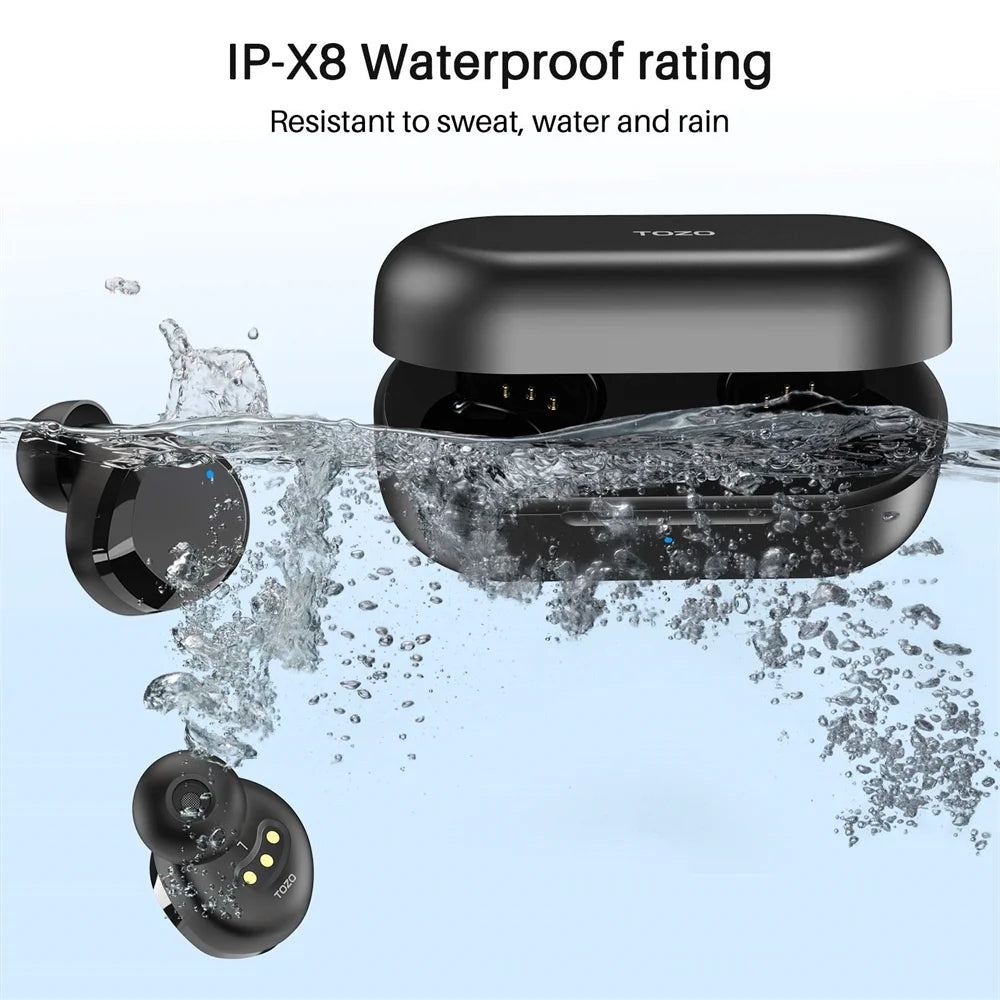 T12 Wireless Earbuds,Bluetooth 5.3 Version,Orig X Acoustic,Ipx8 Waterproof - Black