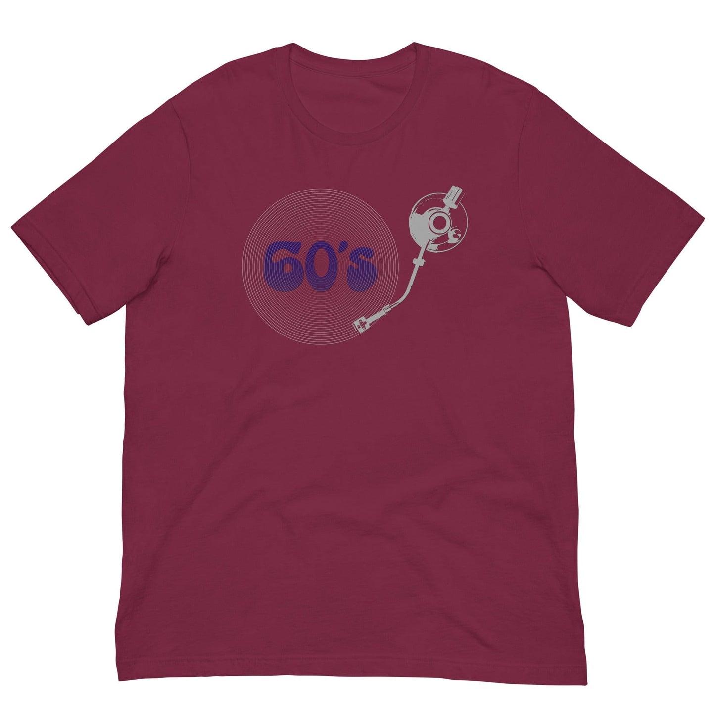 60's Record Player Music T-shirt Maroon / XS