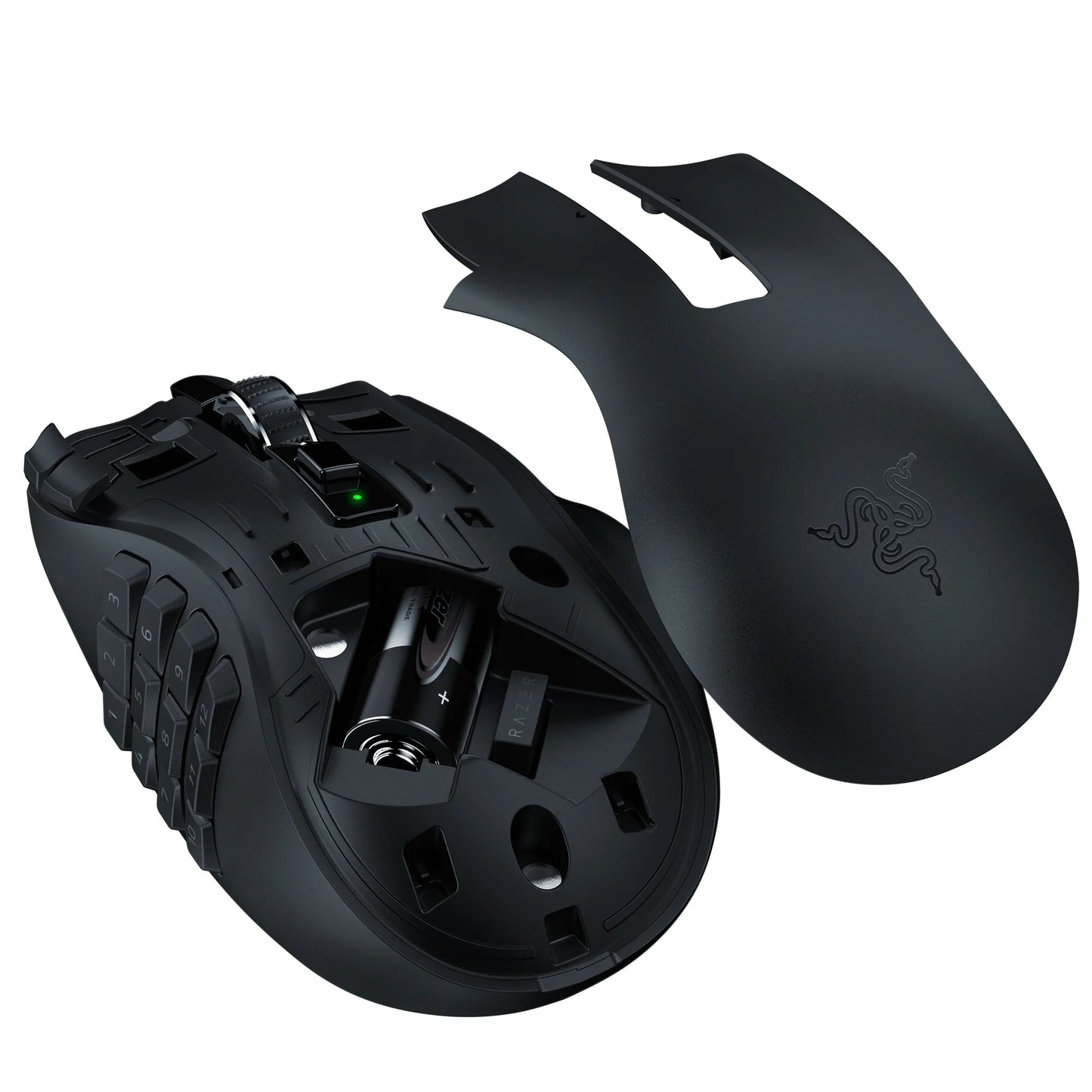 Naga V2 Hyperspeed Wireless MMO Gaming Mouse for PC, 19 Buttons, 2.4Ghz, Bluetooth, Black