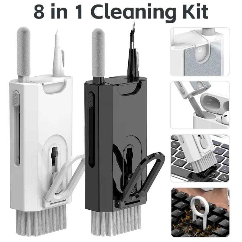 8 in 1 Cleaning Kit Computer Keyboard Cleaner Brush Earphones Cleaning Pen for Headset Ipad Phones Cleaning Tools Keycap Puller