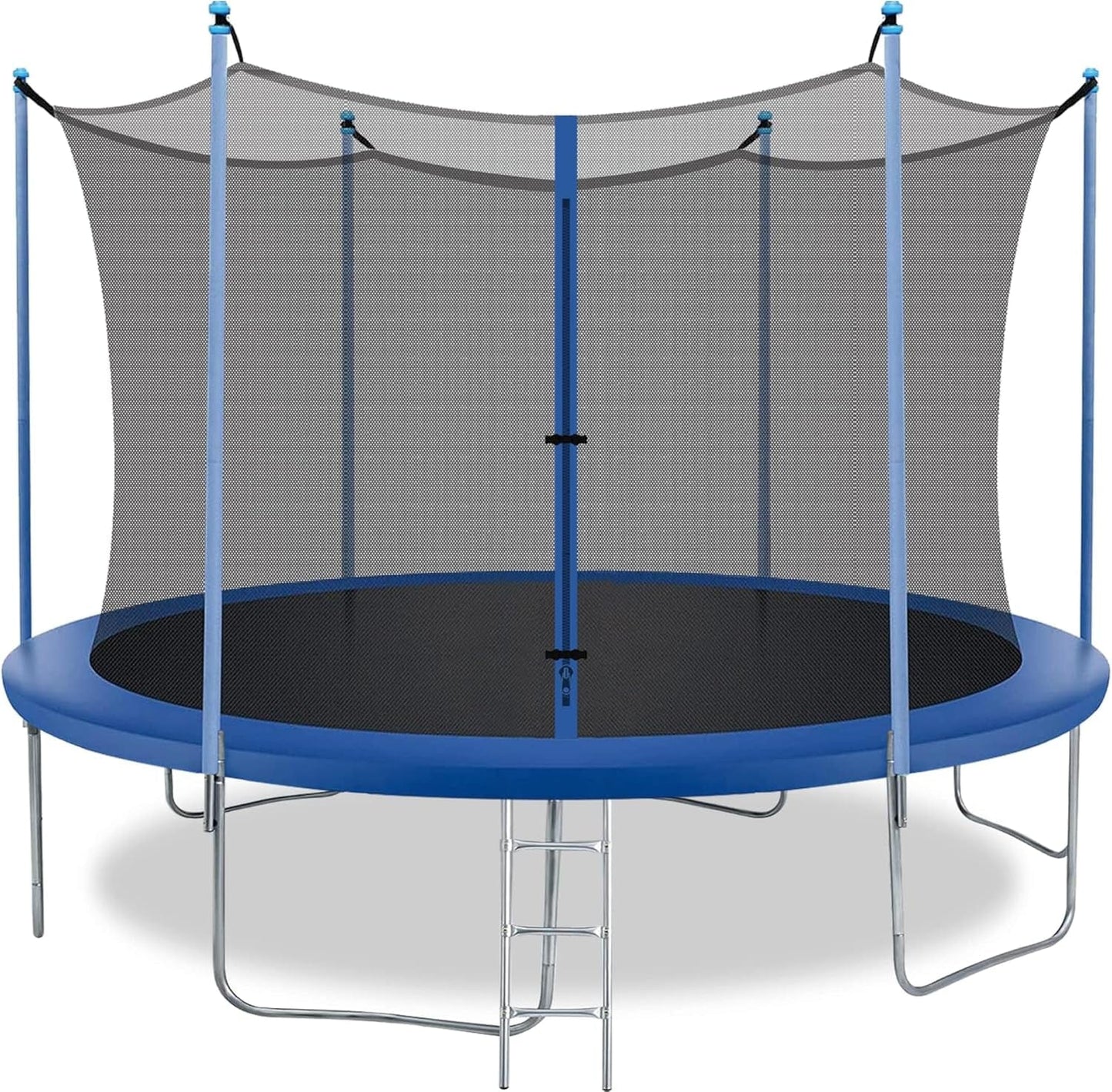 8FT 10FT 12FT 14FT Trampoline with Enclosure Net Outdoor Jump Rectangle Trampoline - ASTM Approved-Combo Bounce Exercise Trampoline PVC Spring Cover Padding for Kids and Adults Blue / 14Ft