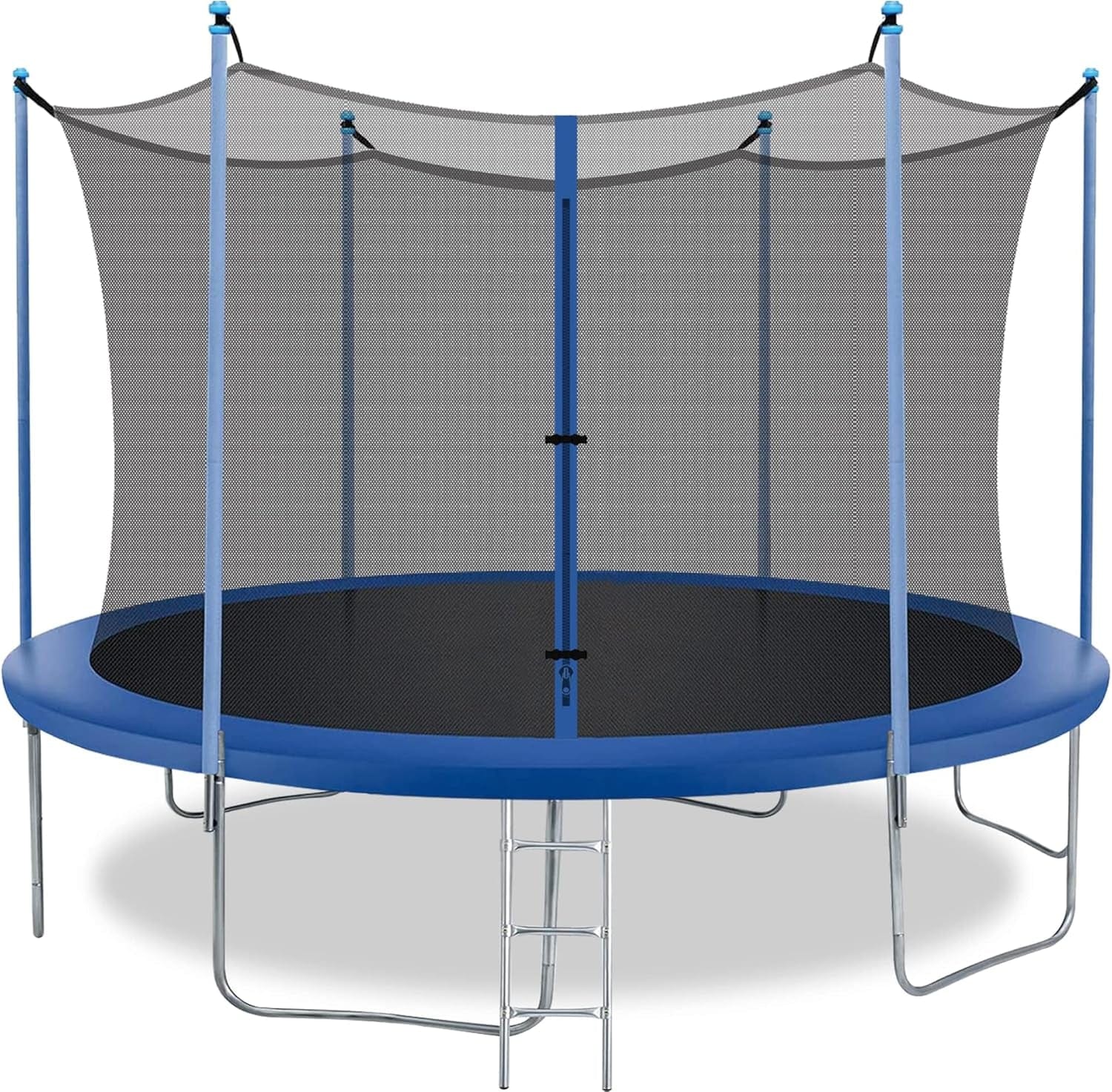 8FT 10FT 12FT 14FT Trampoline with Enclosure Net Outdoor Jump Rectangle Trampoline - ASTM Approved-Combo Bounce Exercise Trampoline PVC Spring Cover Padding for Kids and Adults Blue / 14Ft