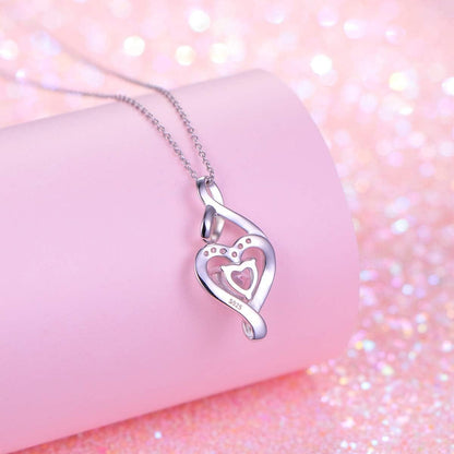 925 Sterling Silver Always My Sister Daughter Mother Forever My Friend Love Heart Sister Necklace for Women Sister Mother Gift A-Sister Necklace One Heart