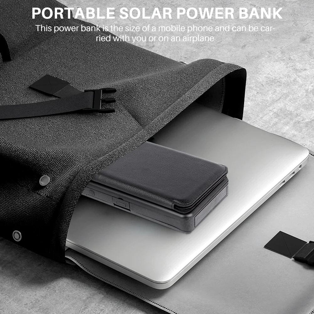 Portable Solar Charger for Iphone Android, 30000Mah Power Bank with 4 Solar Panels and Compass