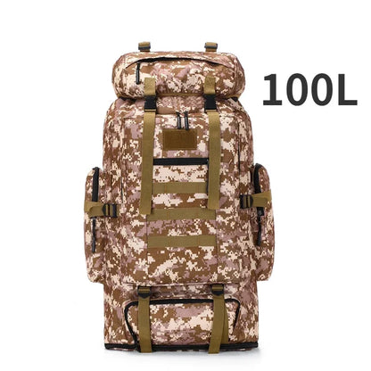 80L/100L Tactical Backpack – Built for Survival, Travel & Heavy-Duty Carry Desert Camo (100L)