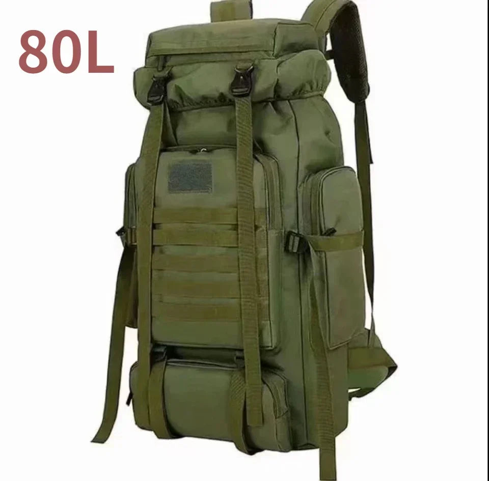80L/100L Tactical Backpack – Built for Survival, Travel & Heavy-Duty Carry Green(80L)
