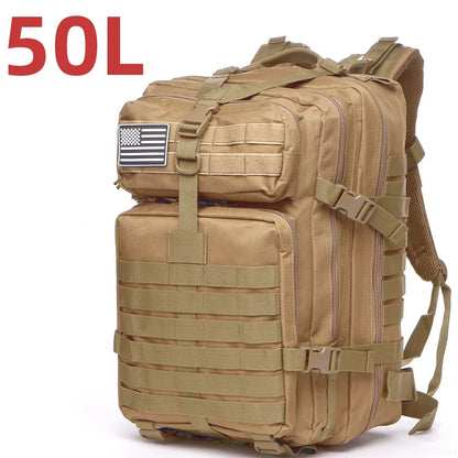 Military Tactical Backpack – 25L & 50L Waterproof Molle Rucksack 50L (Khaki)
