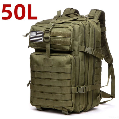 Military Tactical Backpack – 25L & 50L Waterproof Molle Rucksack 50L (Green)