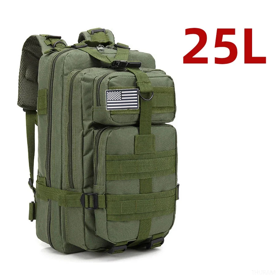 Military Tactical Backpack – 25L & 50L Waterproof Molle Rucksack 25L (Green)