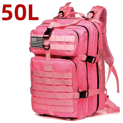 Military Tactical Backpack – 25L & 50L Waterproof Molle Rucksack 50L (Pink)