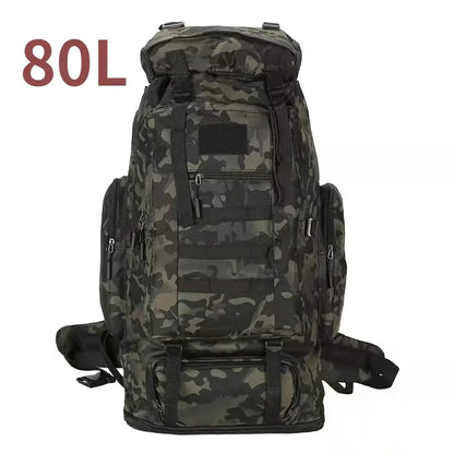 80L/100L Tactical Backpack – Built for Survival, Travel & Heavy-Duty Carry Camo black(80L)