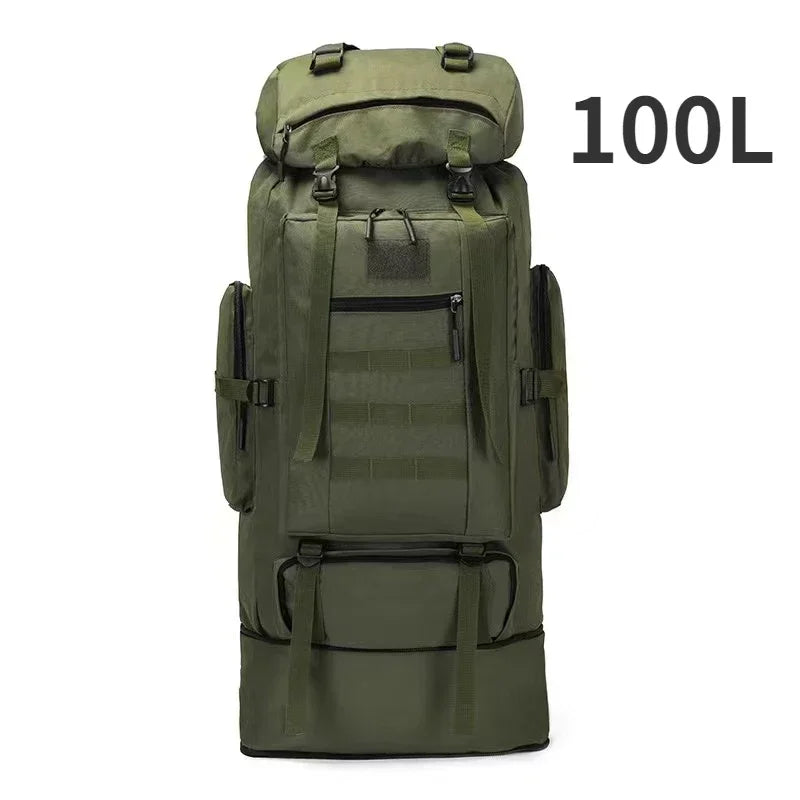 80L/100L Tactical Backpack – Built for Survival, Travel & Heavy-Duty Carry Green(100L)