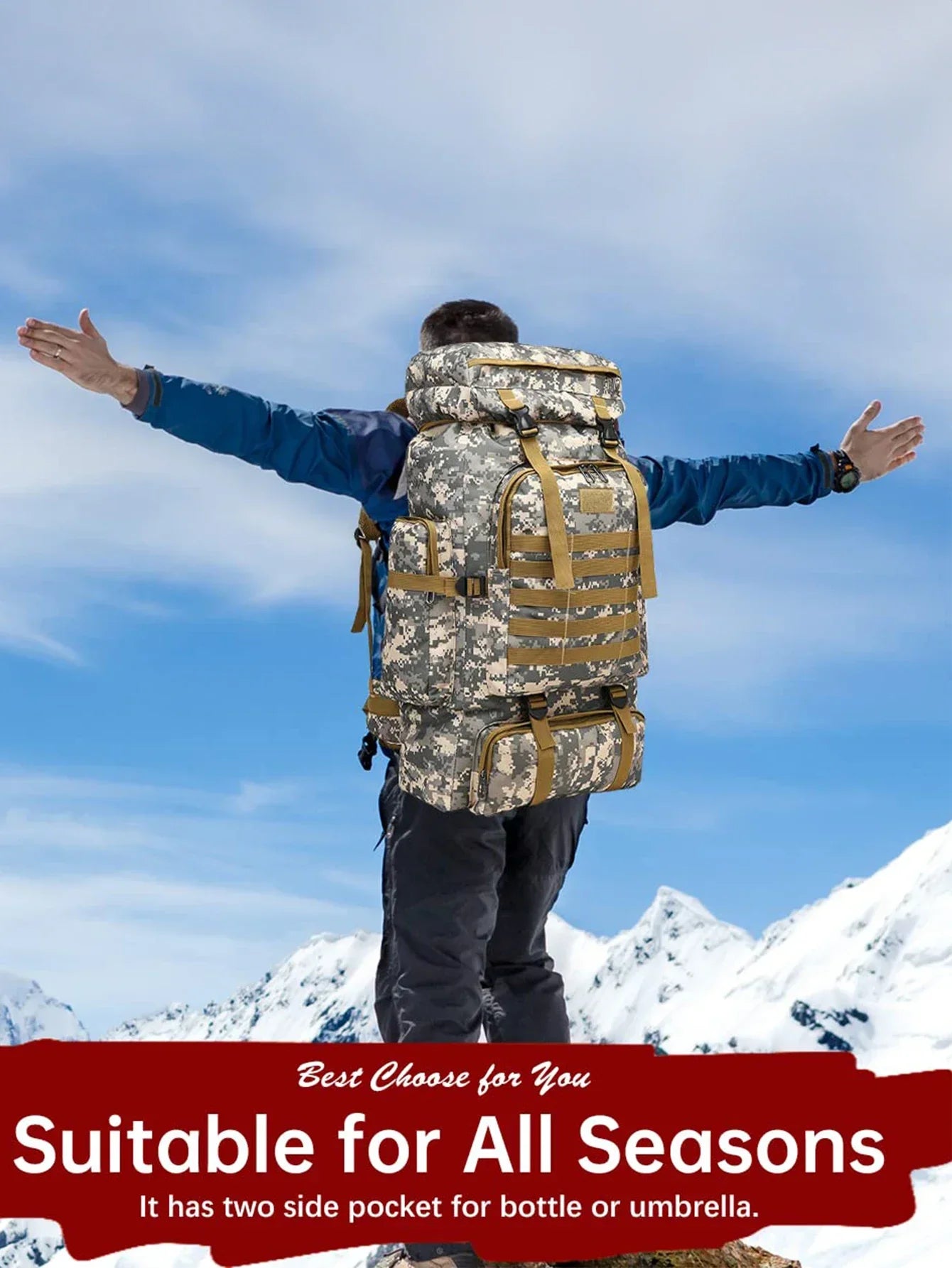 80L/100L Tactical Backpack – Built for Survival, Travel & Heavy-Duty Carry