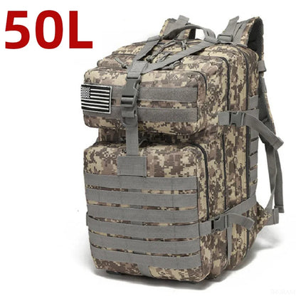 Military Tactical Backpack – 25L & 50L Waterproof Molle Rucksack 50L (ACU)
