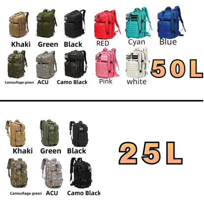 Military Tactical Backpack – 25L & 50L Waterproof Molle Rucksack