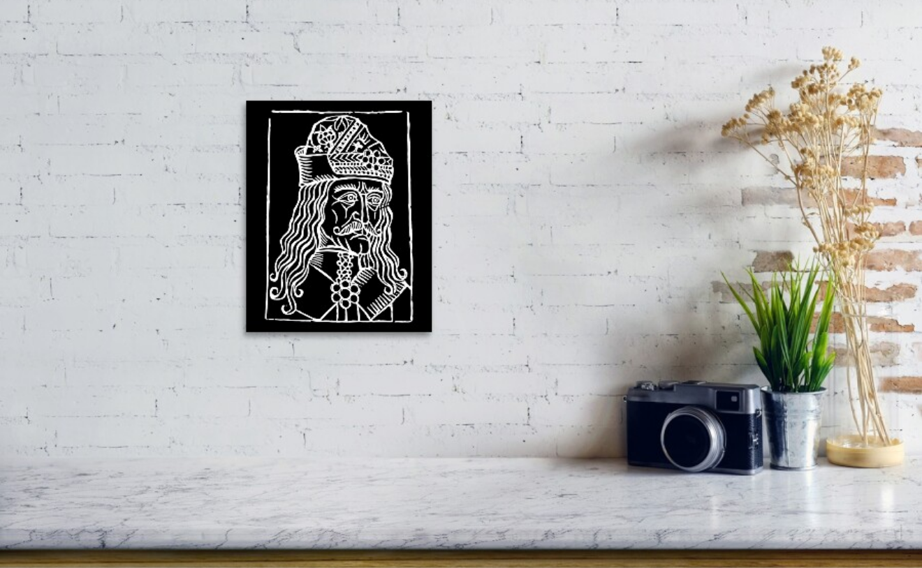 Vlad Tepes Dracula Woodcut Art Print – Gothic Wall Decor