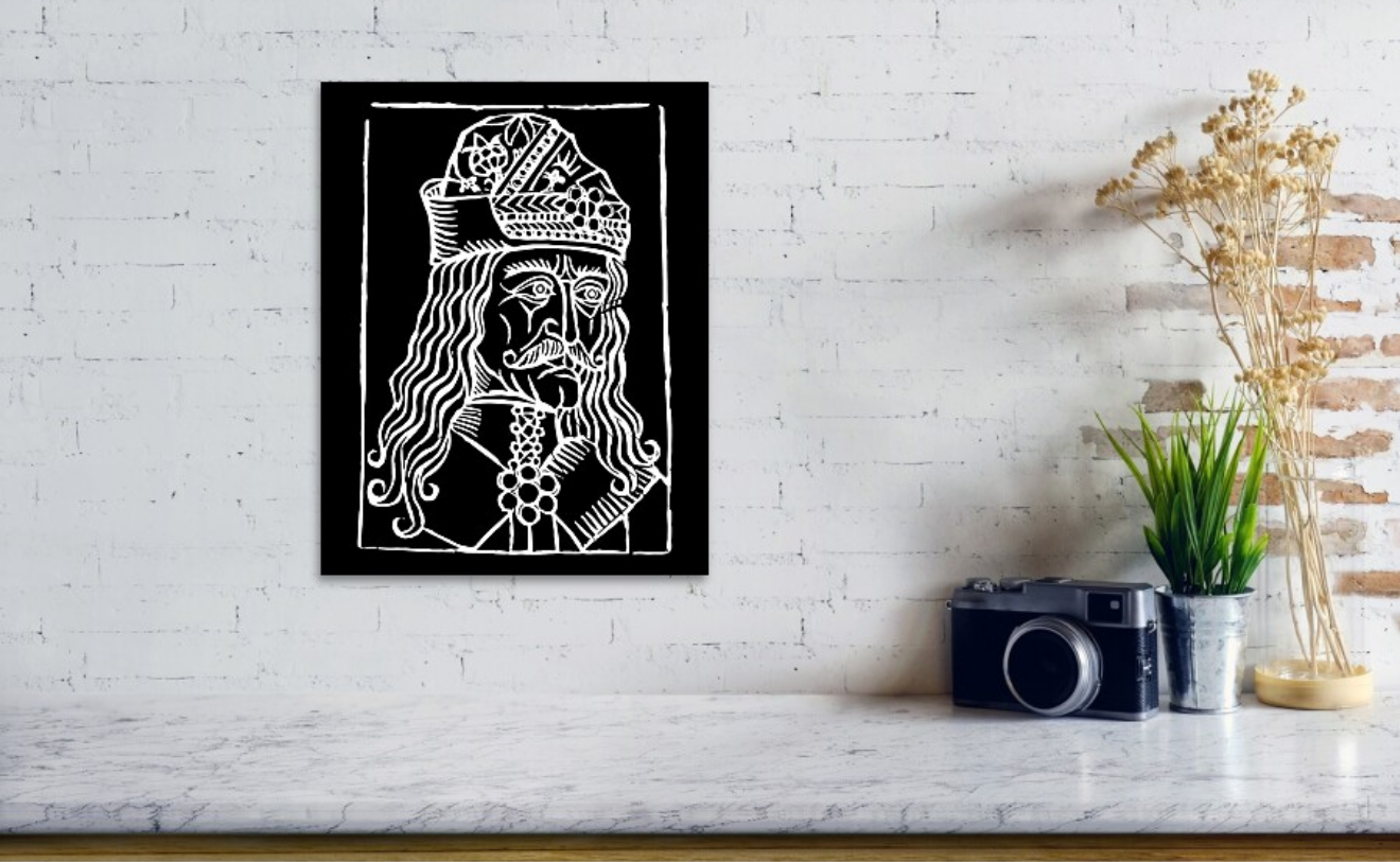 Vlad Tepes Dracula Woodcut Art Print – Gothic Wall Decor