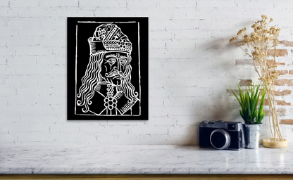 Vlad Tepes Dracula Woodcut Art Print – Gothic Wall Decor