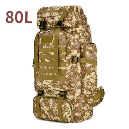 80L/100L Tactical Backpack – Built for Survival, Travel & Heavy-Duty Carry Desert Camo (80L)