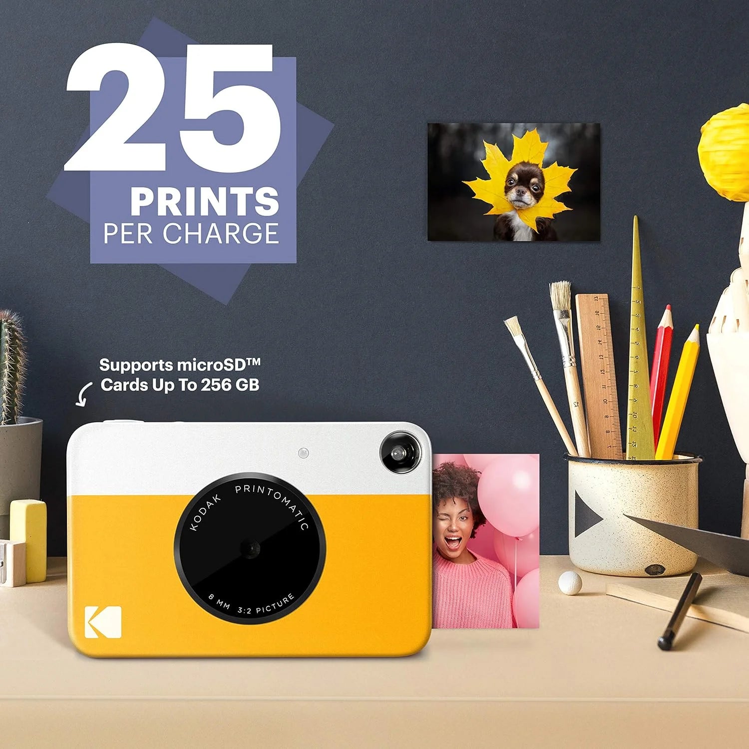 Printomatic Instant Print Camera - Prints on Zink 2" X 3" Photo Paper (Yellow)