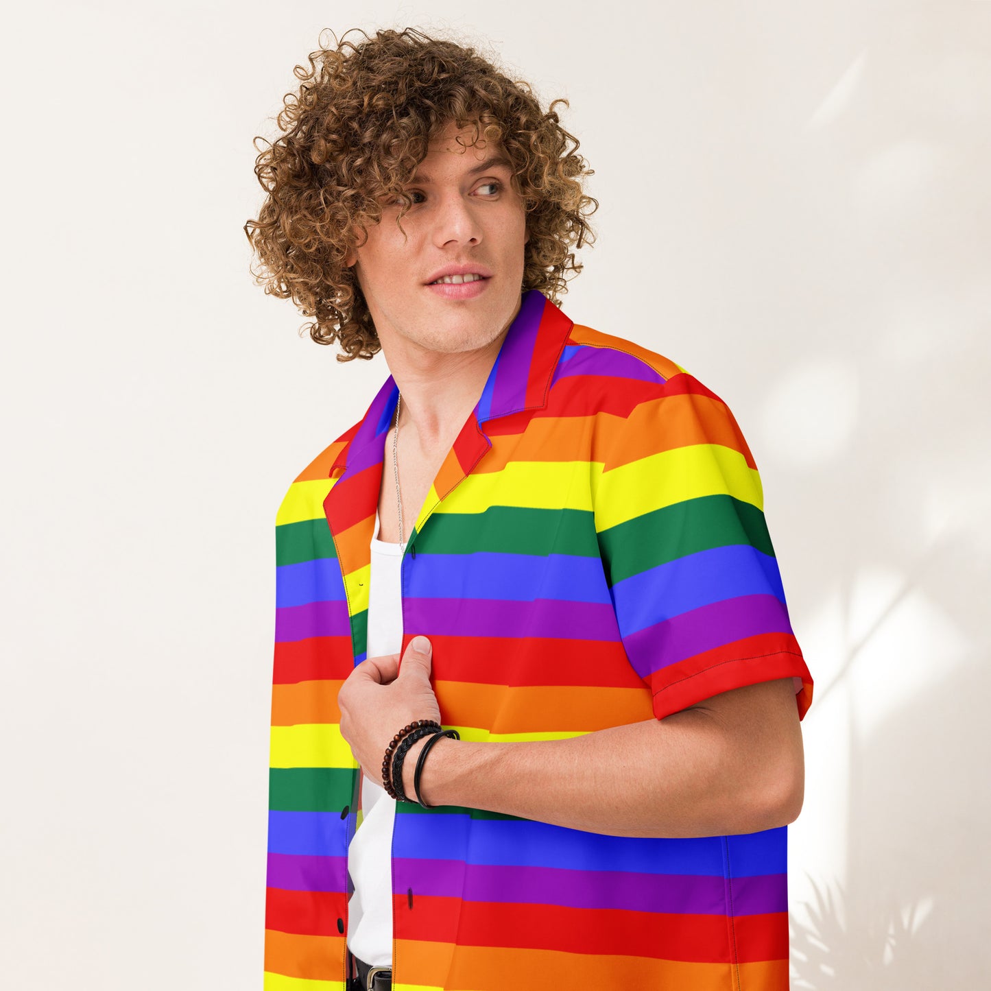 Gay Pride Rainbow Flag Unisex button Shirt