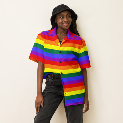 Gay Pride Rainbow Flag Unisex button Shirt