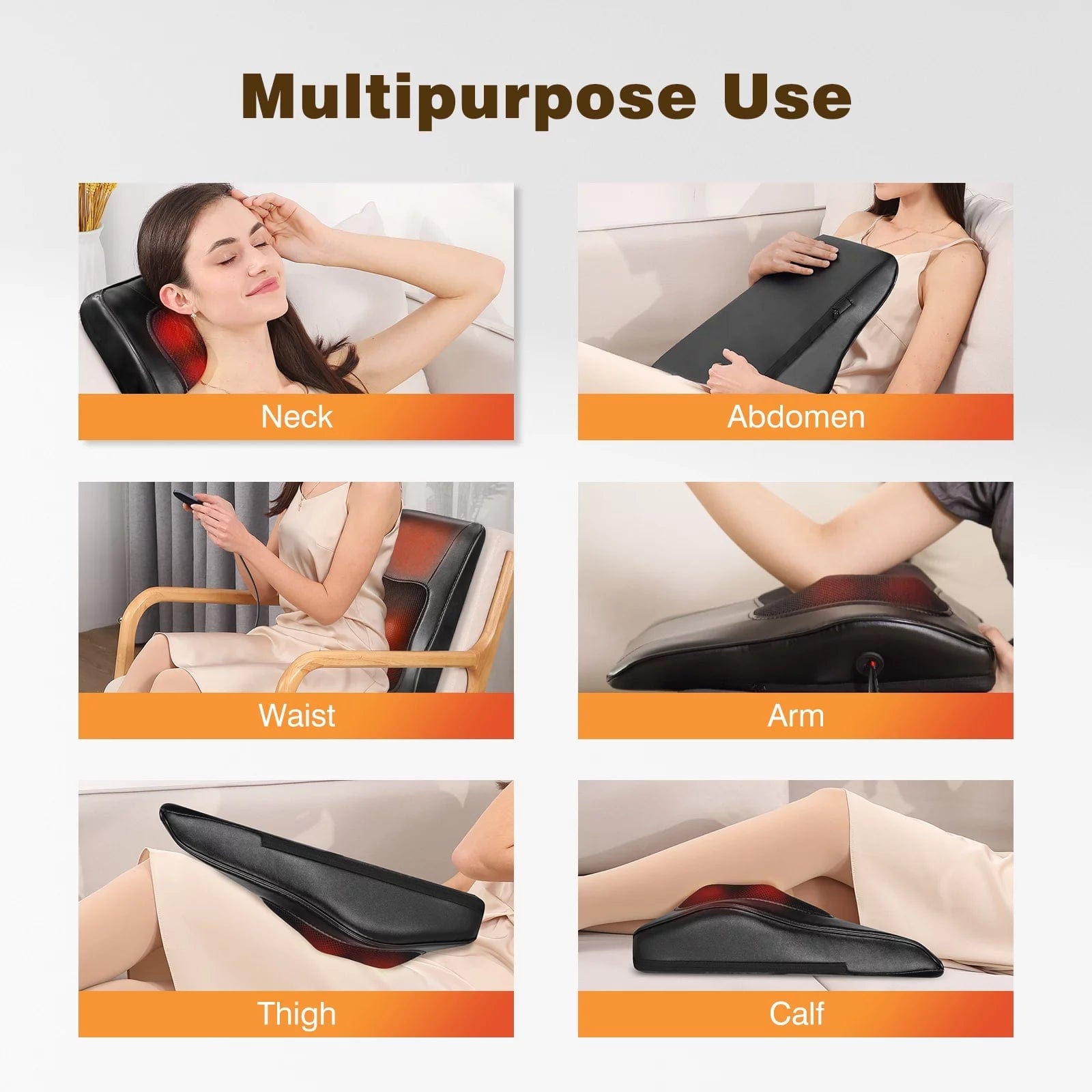 Back Massager with Heat, Massagers for Neck and Back, 3D Kneading Massage Pillow for Shoulder, Leg Muscle Pain Relief, Gifts for Mom Dad Black