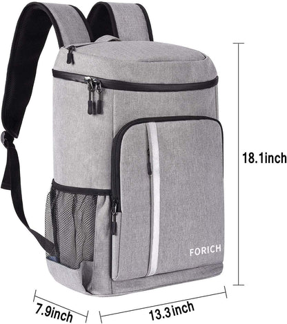 Backpack Cooler Leakproof Insulated Waterproof Backpack Cooler Bag, Lightweight Soft Beach Cooler Backpack for Men Women to Work Lunch Picnics Camping Hiking, 30 Cans Grey