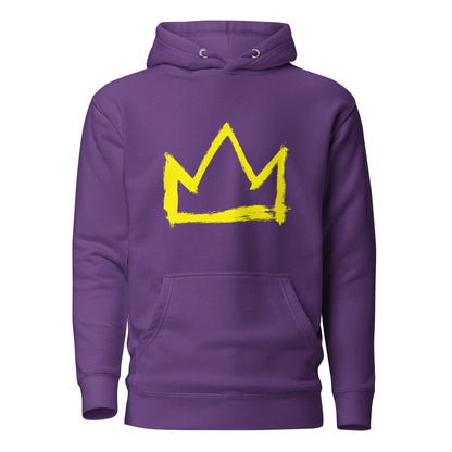 Basquiat crown Hoodie Purple / S