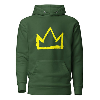 Basquiat crown Hoodie Forest Green / S