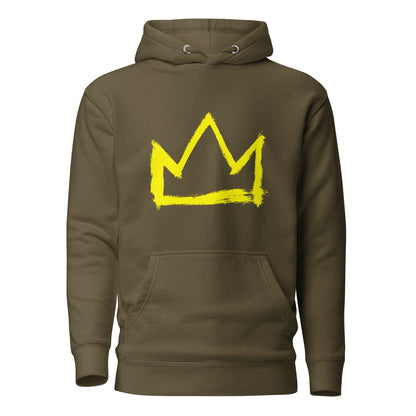 Basquiat crown Hoodie Military Green / S