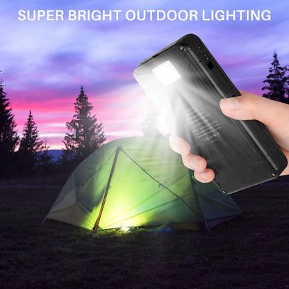 Portable Solar Charger for Iphone Android, 30000Mah Power Bank with 4 Solar Panels and Compass