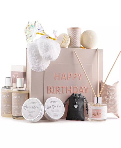 Birthday Gift Basket, Birthday Spa Gift Box, Body Care Gift Set, 20 Piece No Color