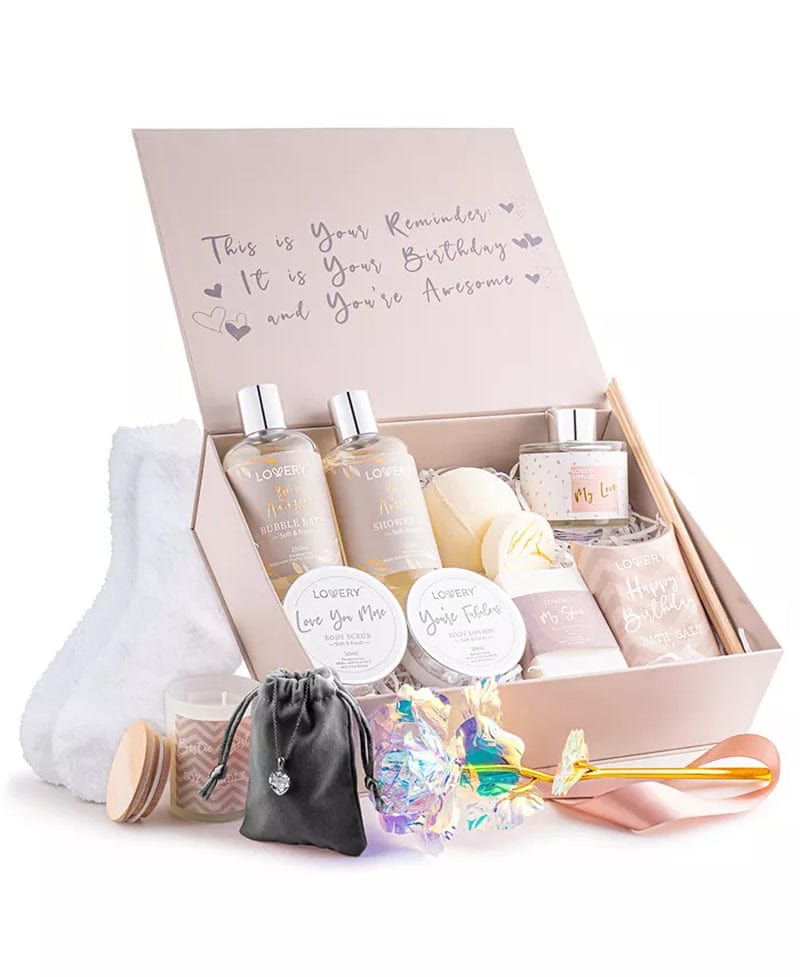 Birthday Gift Basket, Birthday Spa Gift Box, Body Care Gift Set, 20 Piece No Color